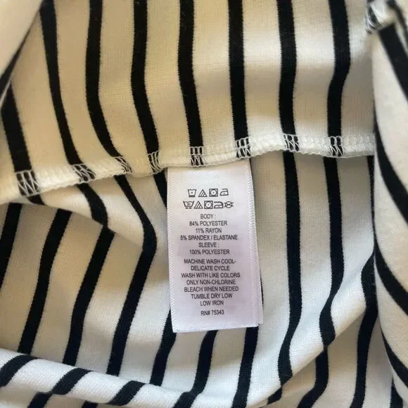 Adrienne Vittadini Women's Dresses Black White Stripe Mini Dress Size XS - Picture 6 of 8